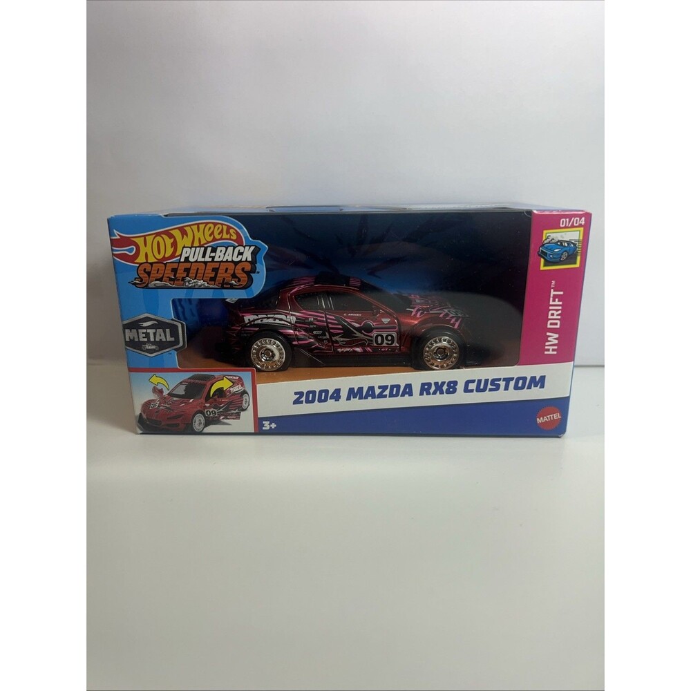 Hot Wheels Pull-back Speeders 2004 Mazda RX-8 Custom HW DRIFT 1/43 Diecast NI